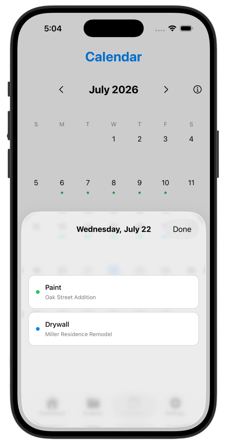 Danori calendar view